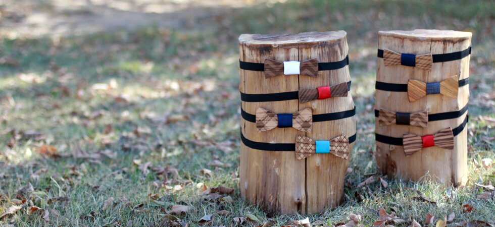 Wooden Planks made into Bow Ties Bow Ties made out of Wooden Planks