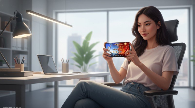 wanita bermain slot online